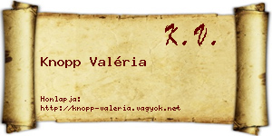 Knopp Valéria névjegykártya