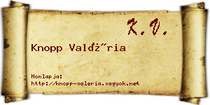 Knopp Valéria névjegykártya